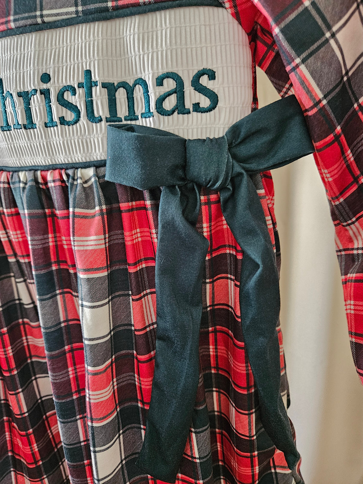 Custom Made Christmas Plaid Dress Size 5T
