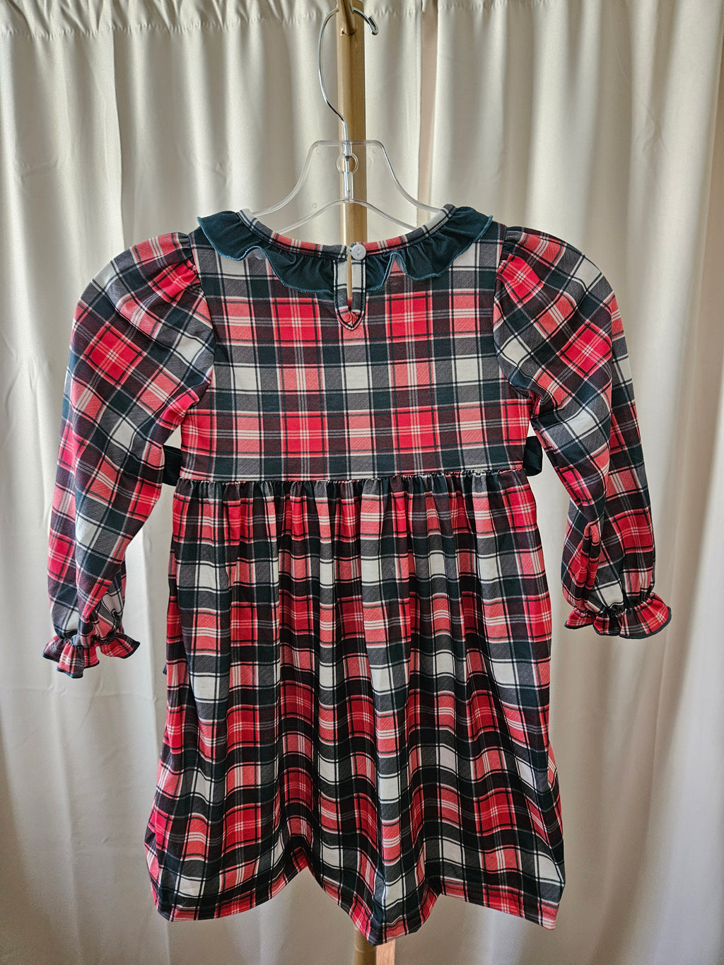 Custom Made Christmas Plaid Dress Size 5T