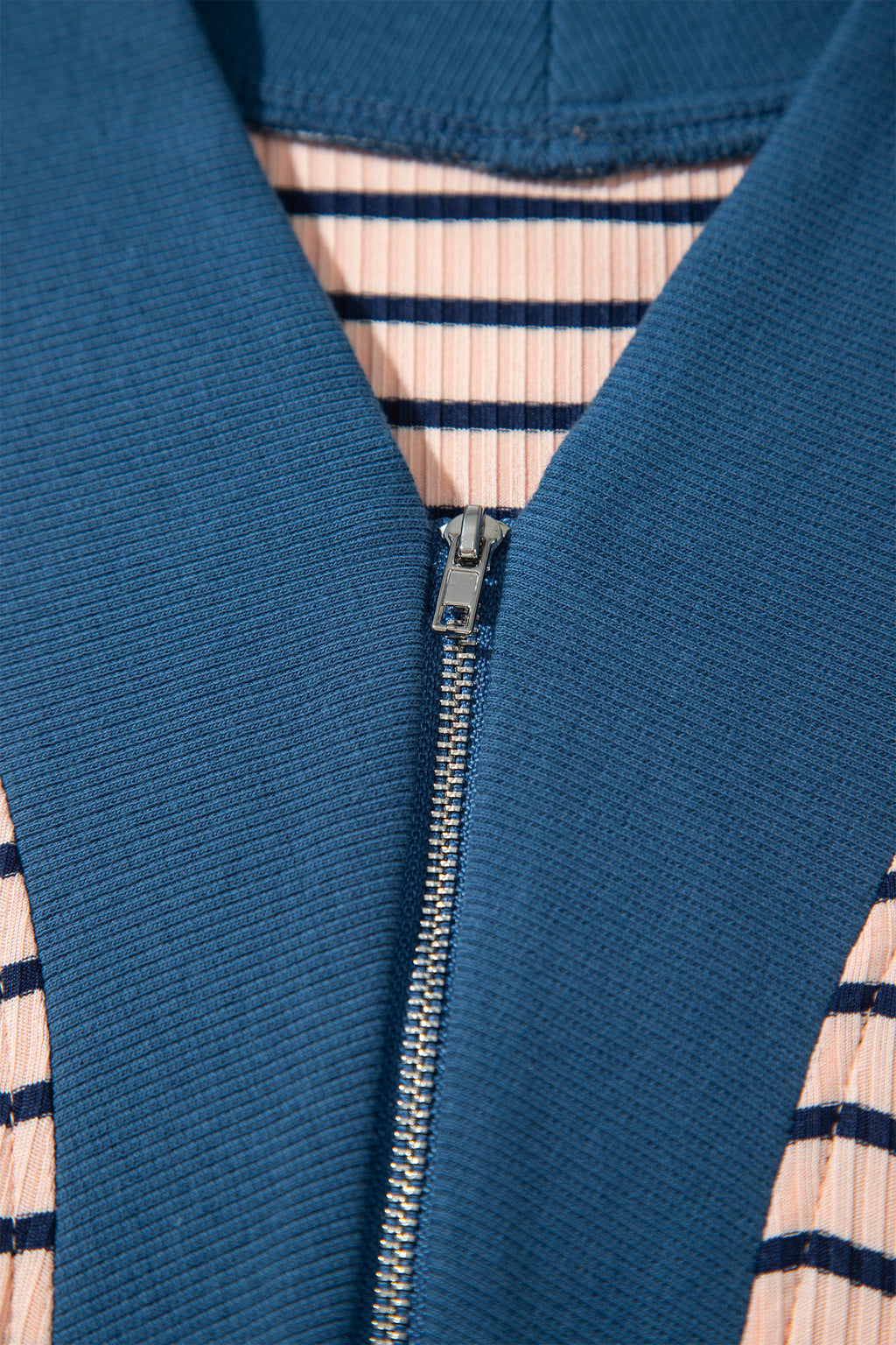 Pink Stripe Striped Colorblock V Neck Long Sleeve Plus Size Set Online Only