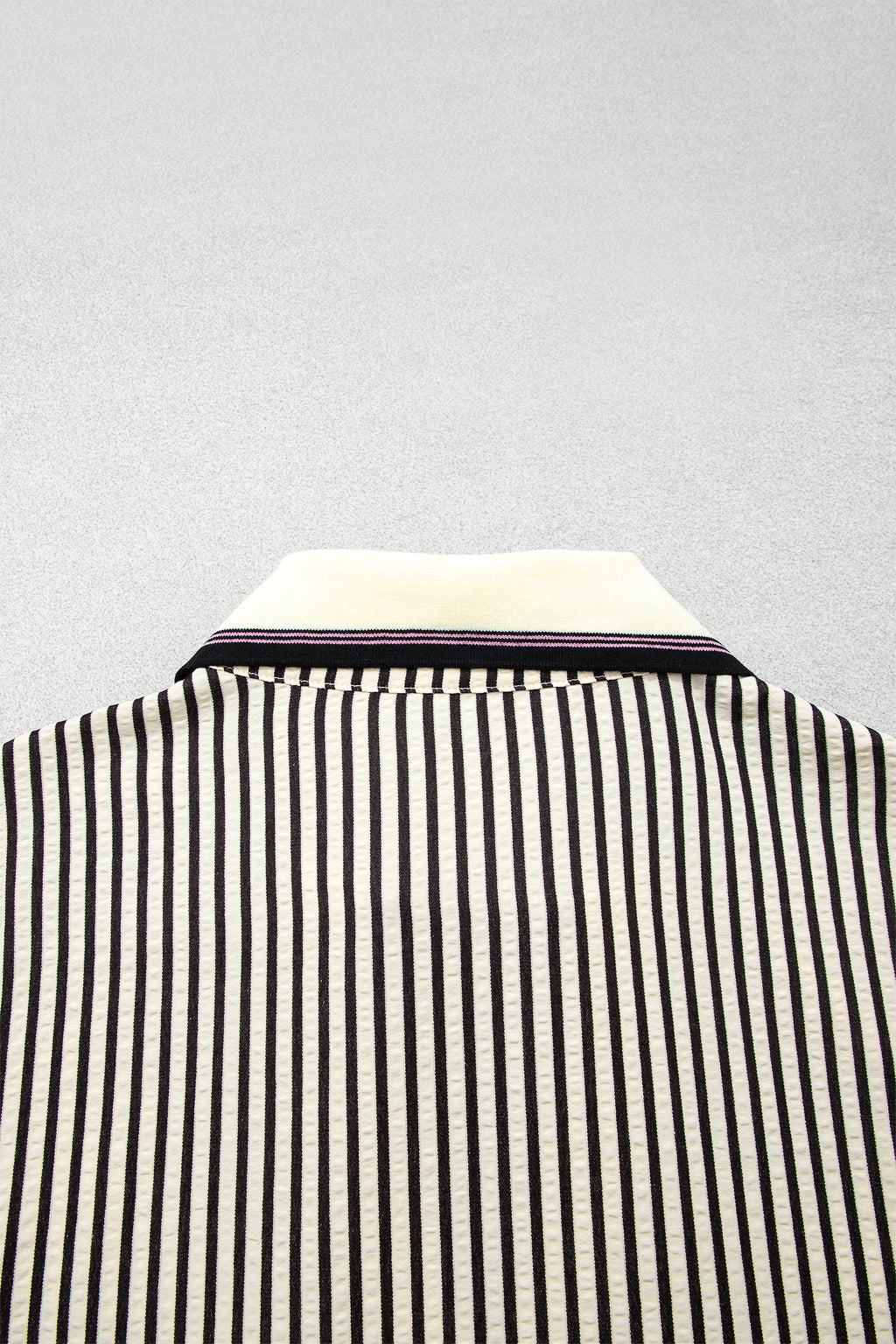 Black Stripe Patchwork Striped V Neck Tunic Plus Size Blouse Online Only