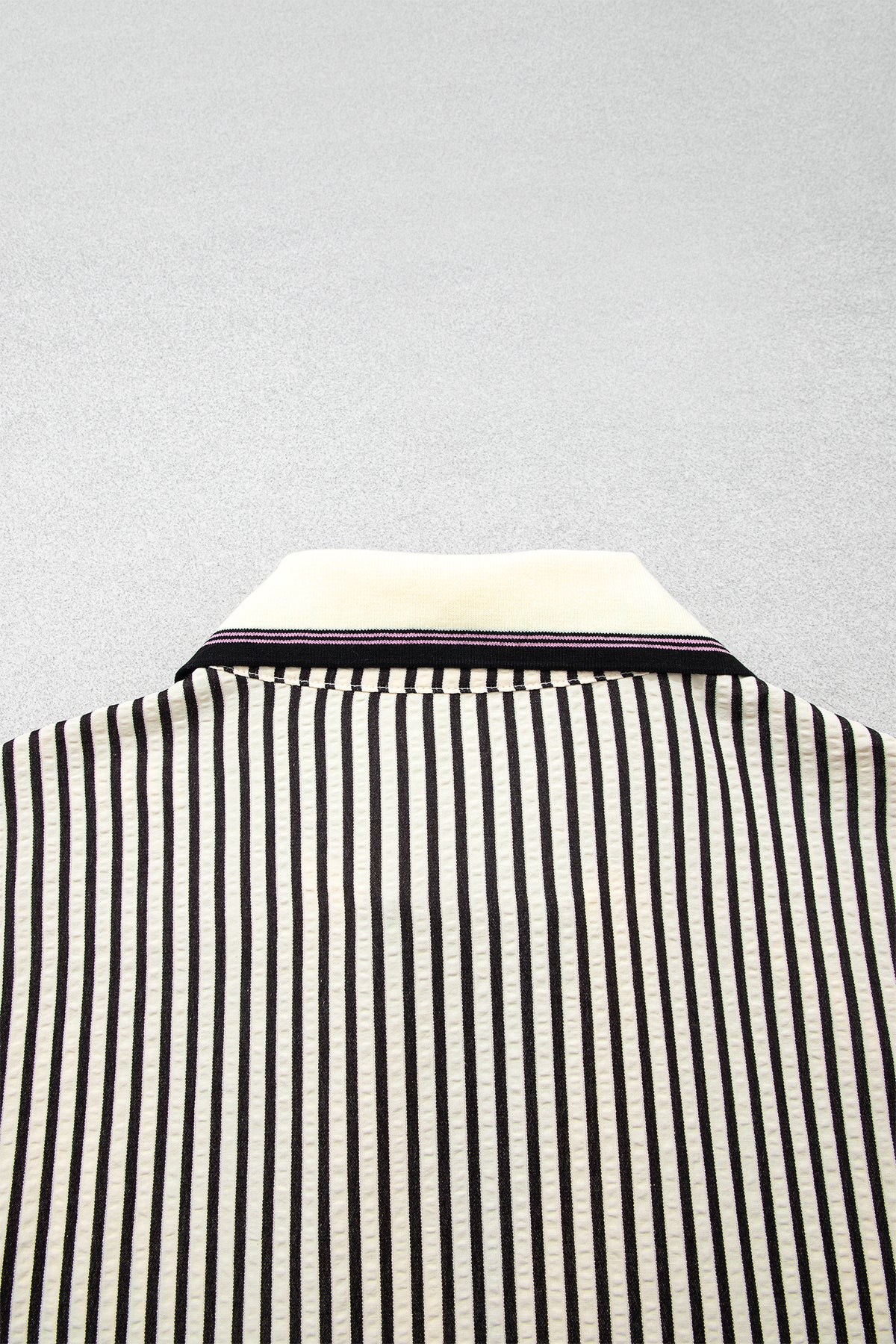 Black Stripe Patchwork Striped V Neck Tunic Plus Size Blouse Online Only