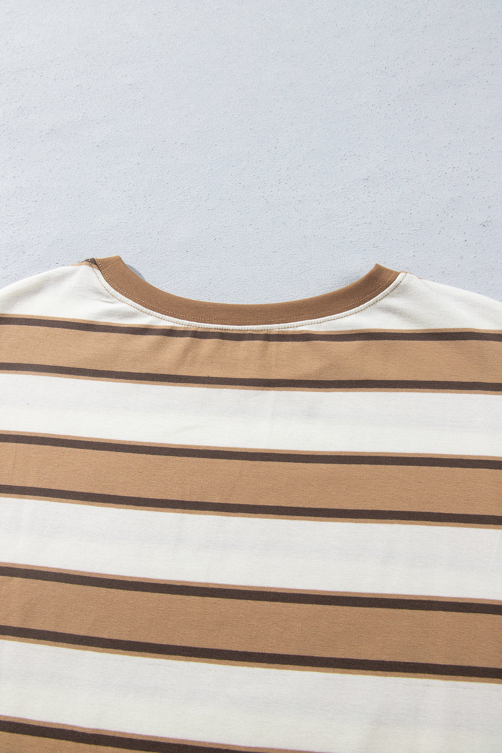 Khaki Stripe Contrast Trim Patchwork Casual Two-Piece Pants Set Online Only