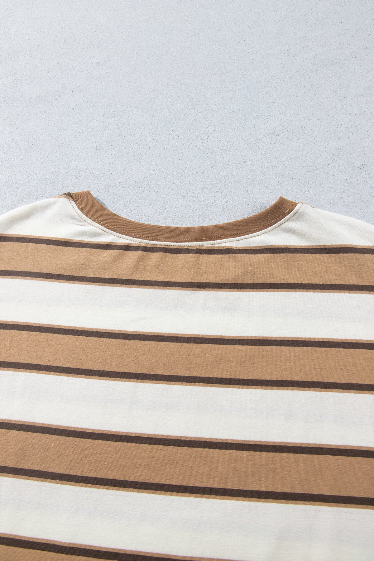 Khaki Stripe Contrast Trim Patchwork Casual Two-Piece Pants Set Online Only