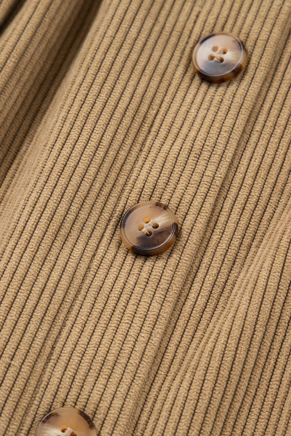 Camel Corduroy Buttoned Front Faux Pockets Mini Skirt Online Only