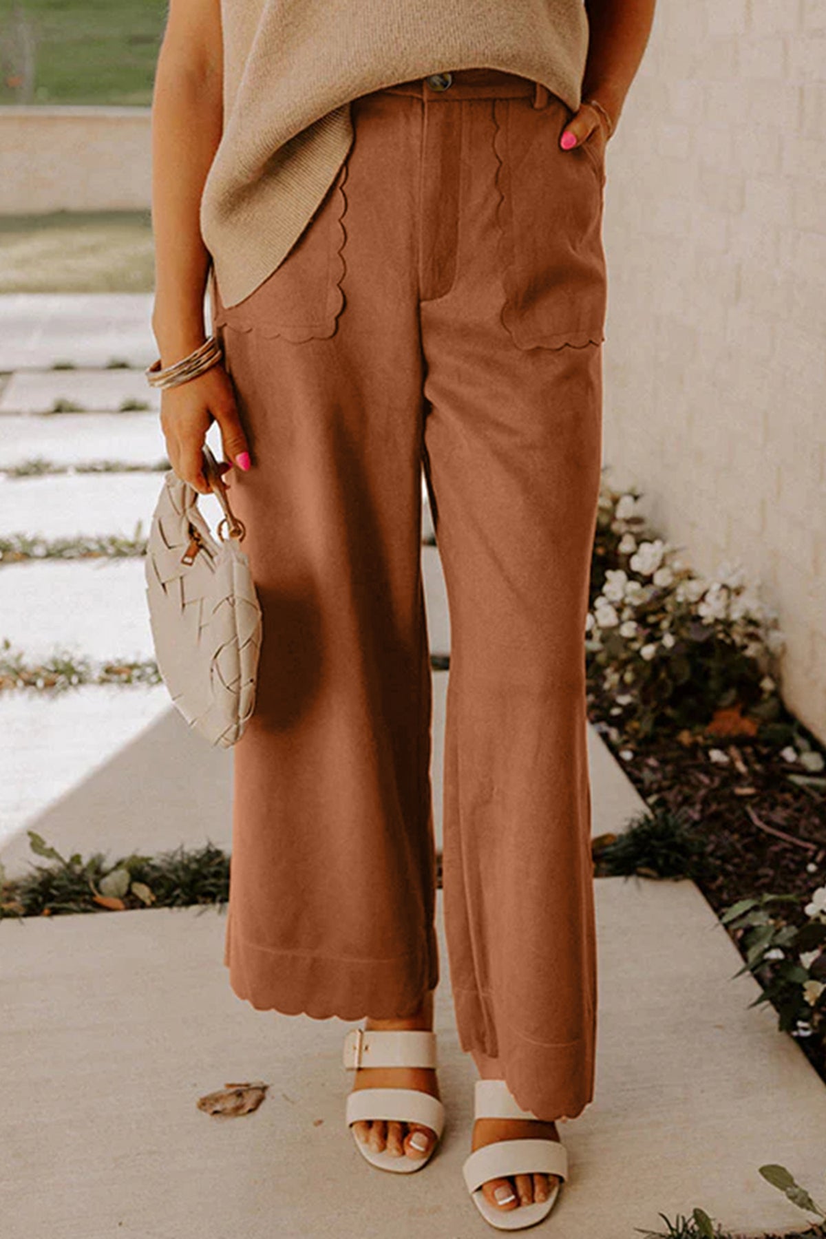Thai Curry Scalloped Edge Pocket Full-Length Pant Online Only