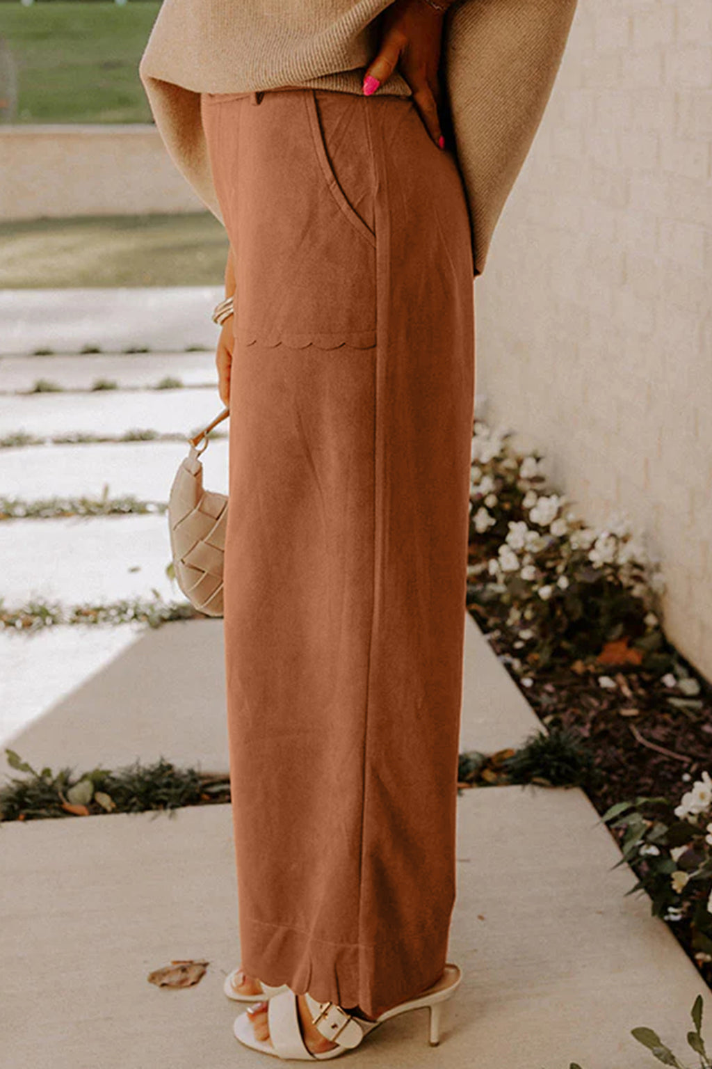 Thai Curry Scalloped Edge Pocket Full-Length Pant Online Only