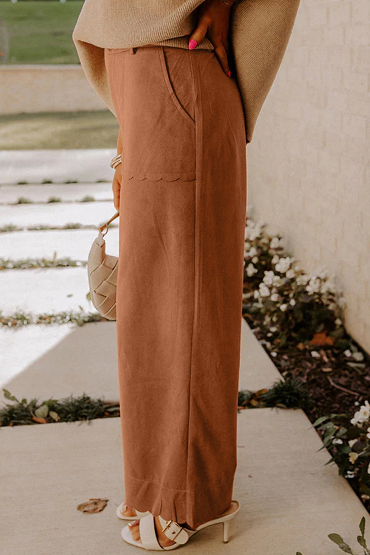 Thai Curry Scalloped Edge Pocket Full-Length Pant Online Only