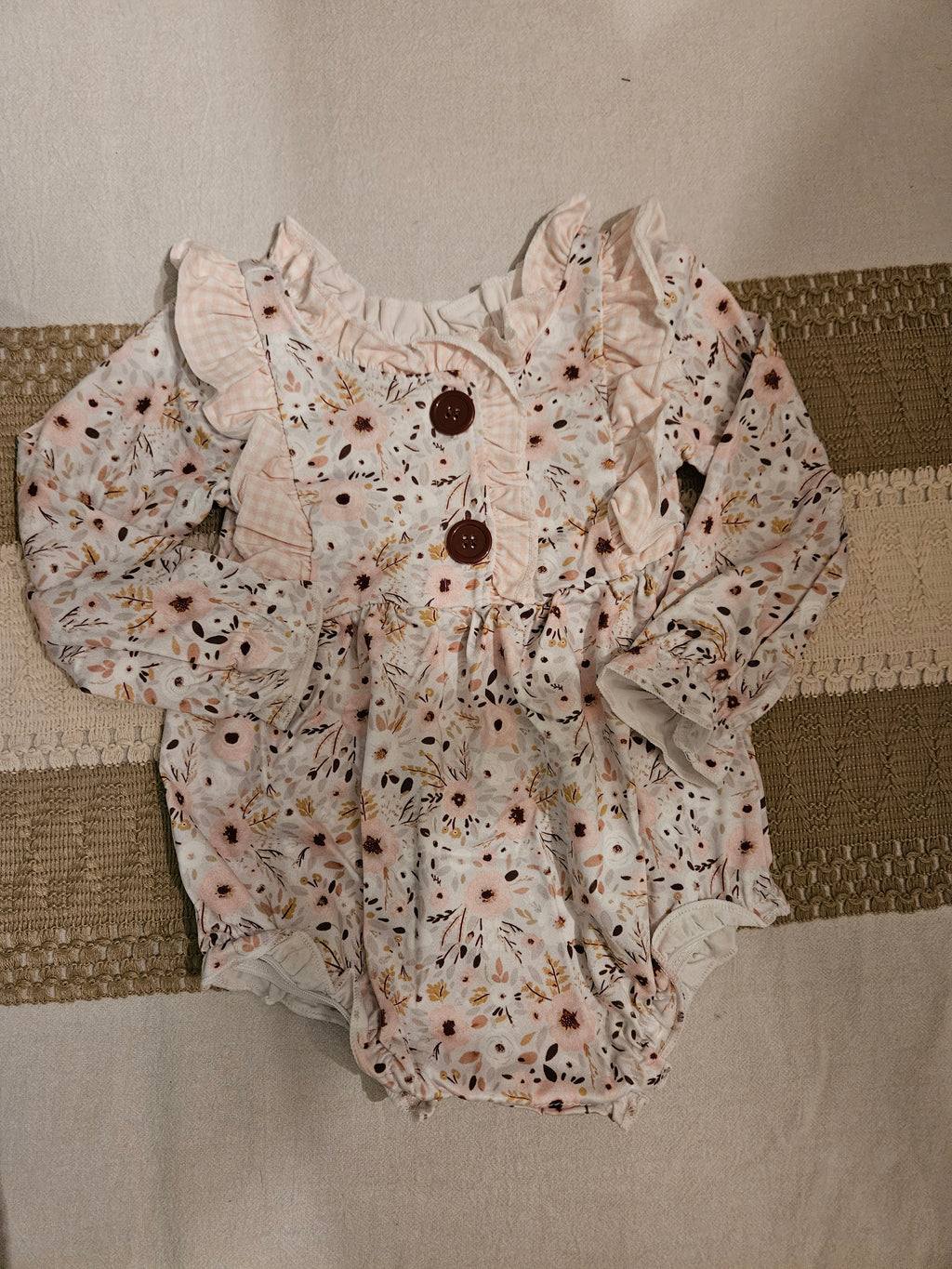 Sassy Kids Floral Ruffle Bubble Sz 6-12M