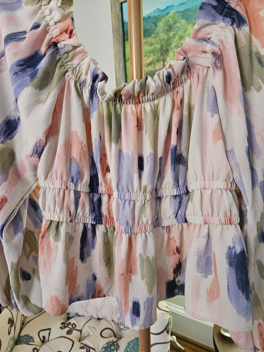 Sofia by Sofia Vergara Off-Shoulder Multicolor Blouse Sz Lg