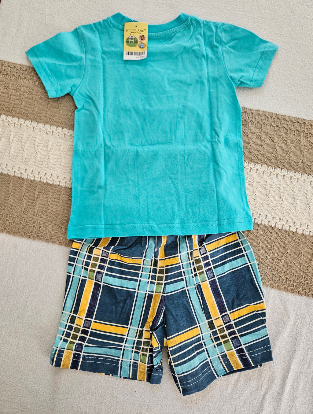 Hileelang Appliquéd Front-Loader Top & Matching Shorts Set 2-3Y
