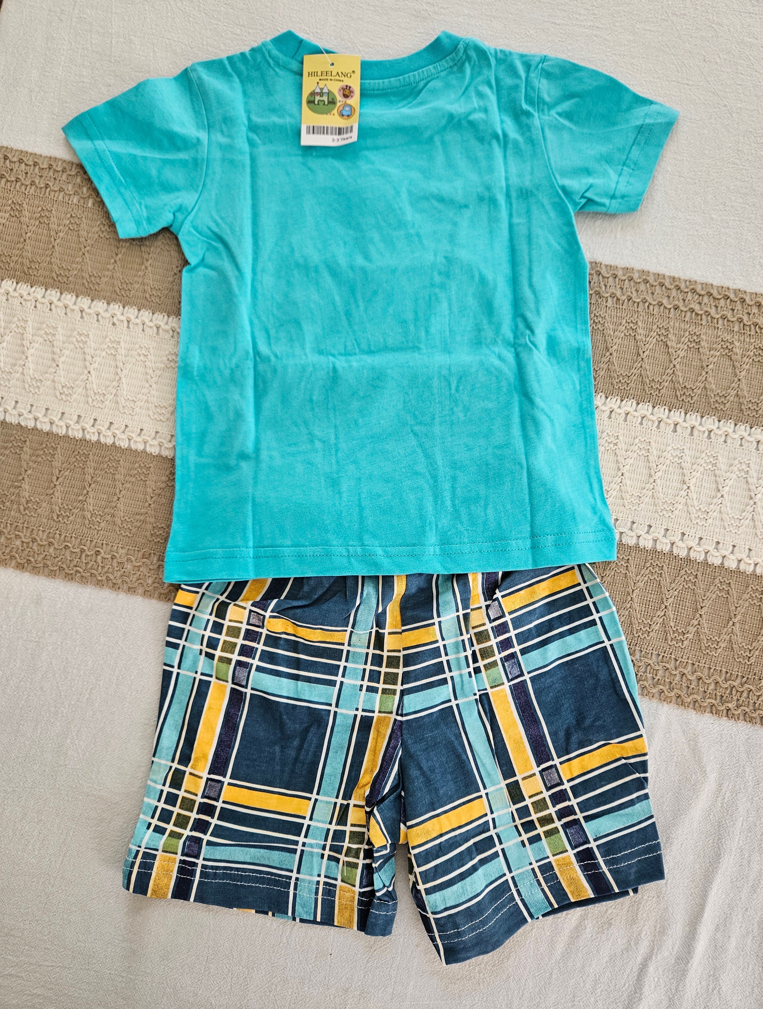 Hileelang Appliquéd Front-Loader Top & Matching Shorts Set 2-3Y