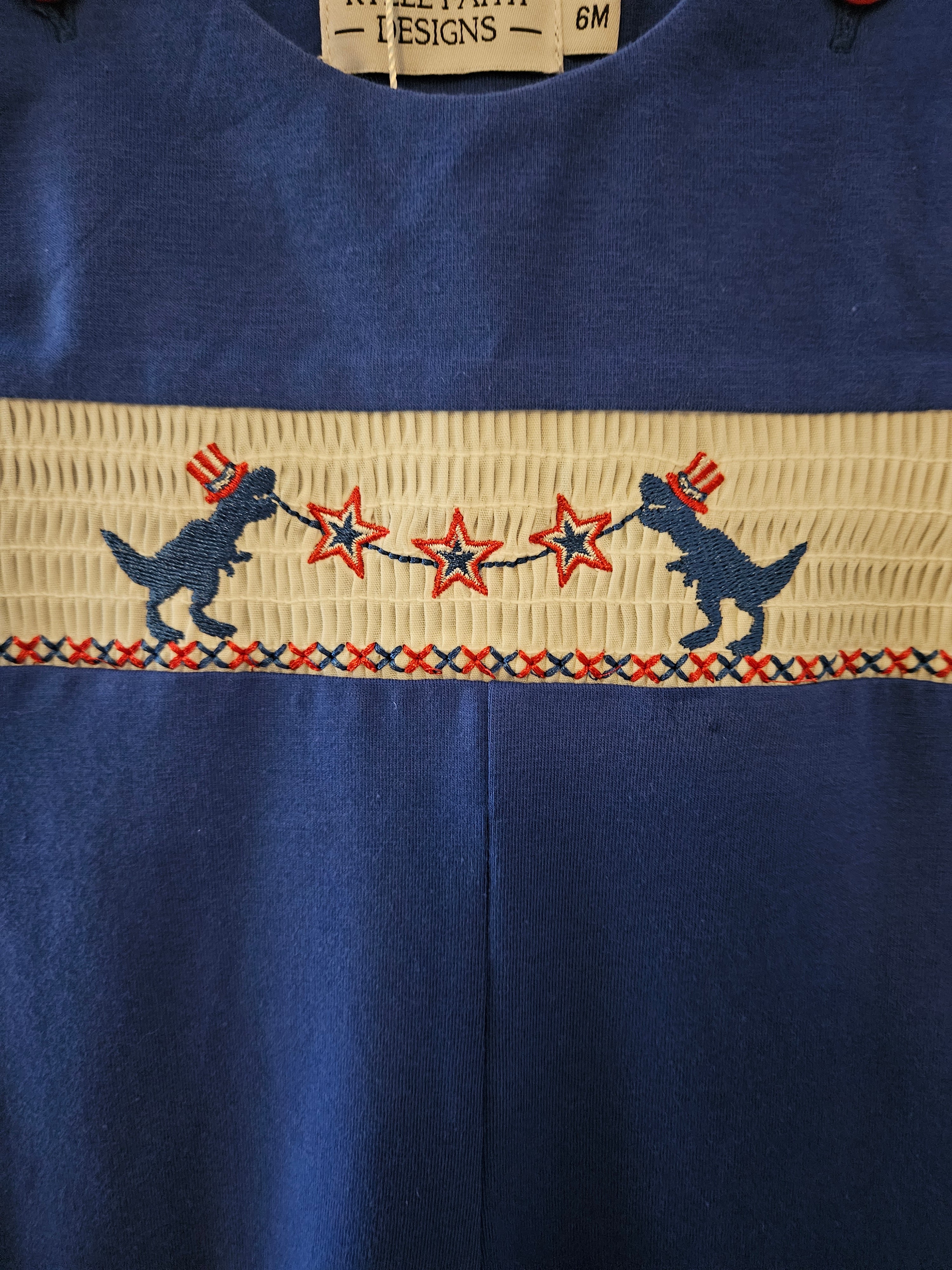 Rylee Faith Designs Dinosaur 4th of July Jon Jon | Boutique Boys Outfit