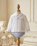 Petit Ami Embroidered Delicate Car Diaper Matching Set