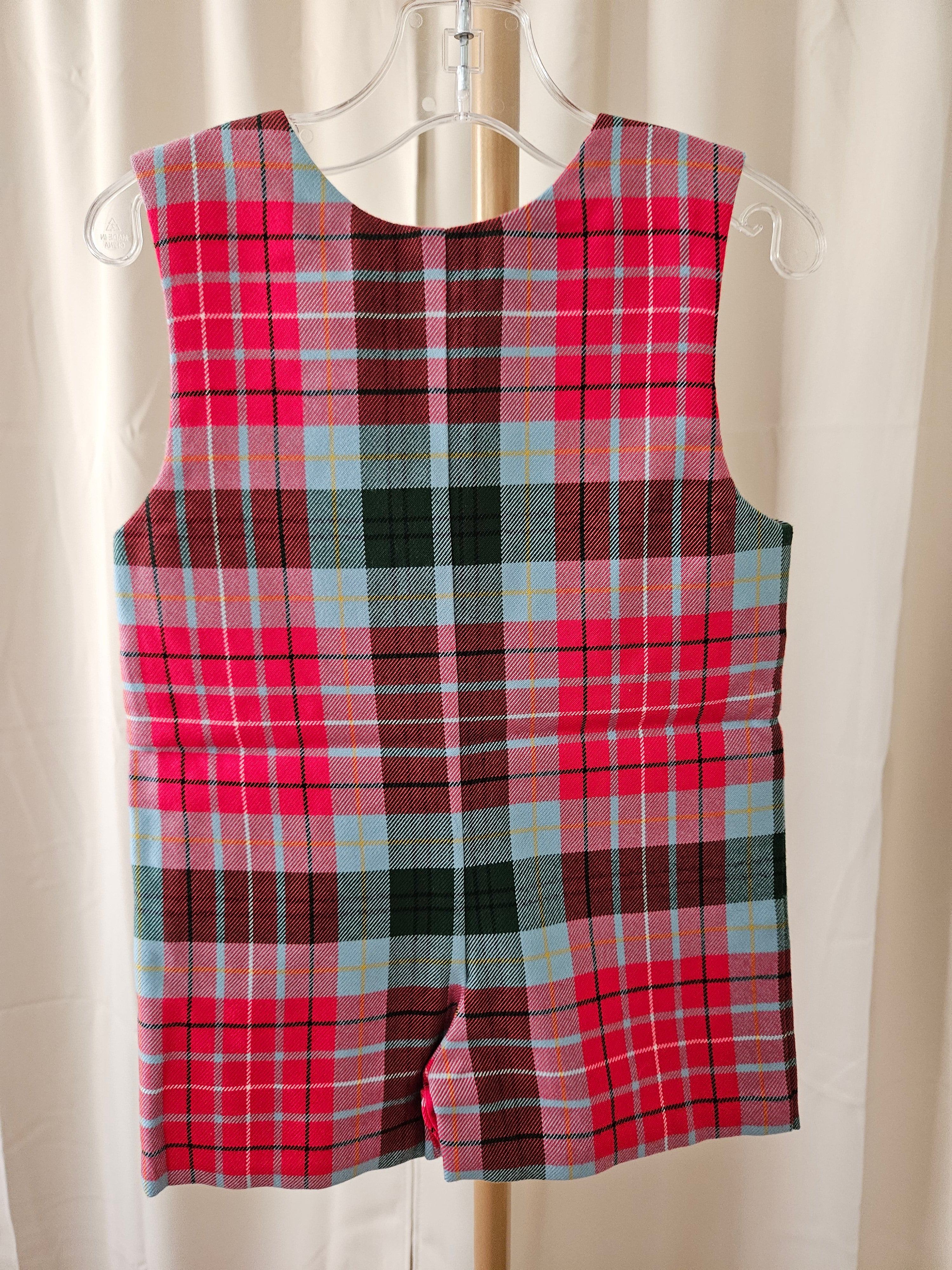 The Beaufort Bonnet Company Jack Keene Jon Jon – Wilson Pier Plaid with Richmond Red | Size 0-6M