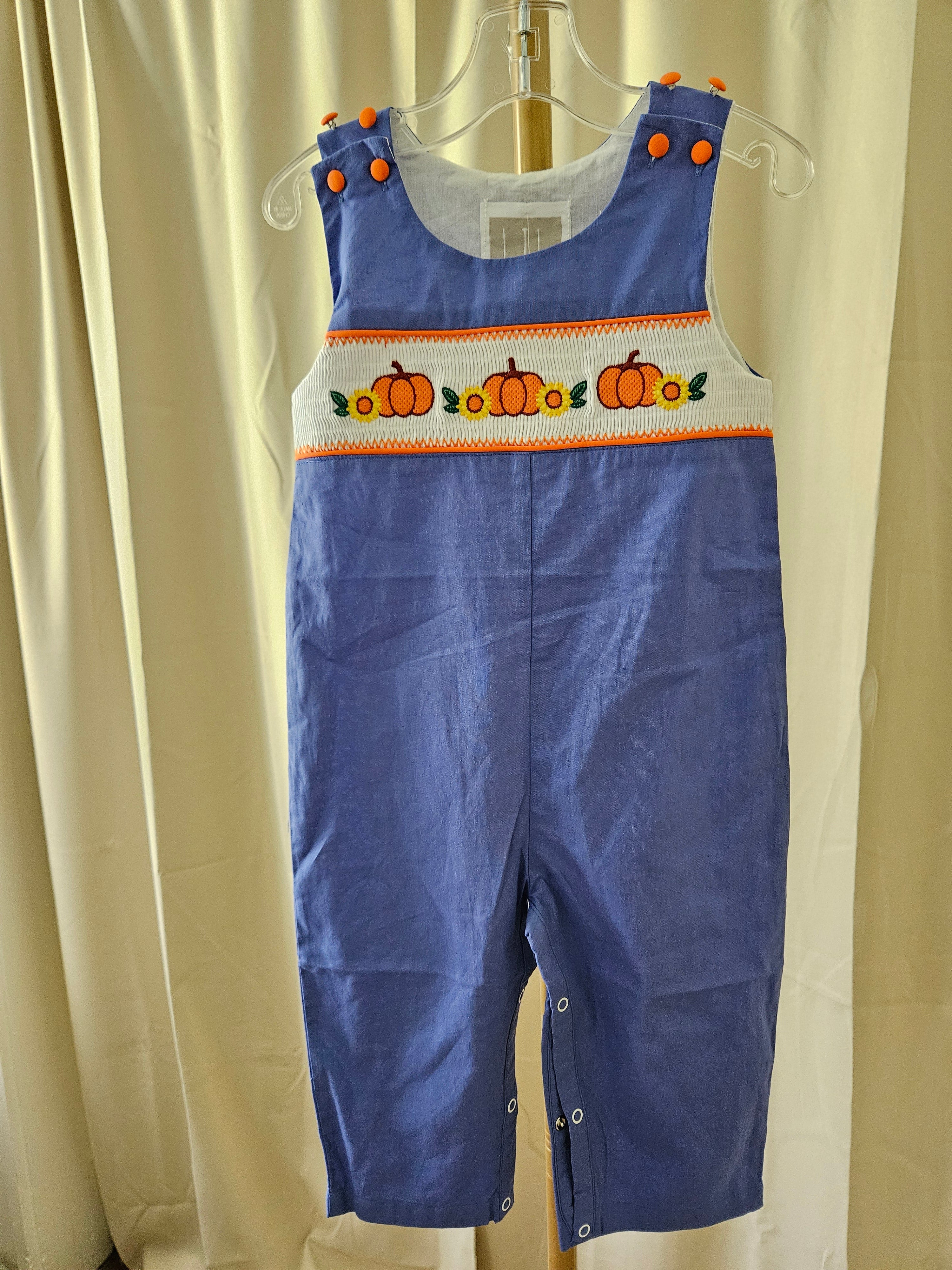 Lil Cactus Smocked Pumpkin & Sunflower Longall