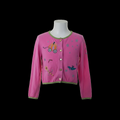 Michael Simon Pink Cinderella  Cardigan with Green Accents Sz 5