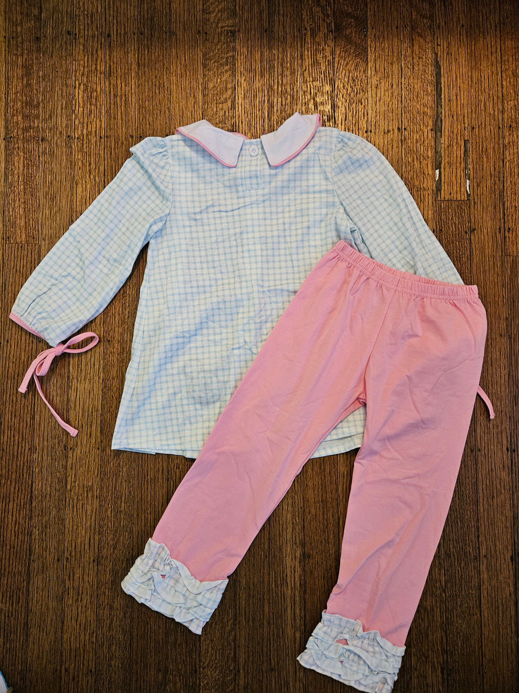 Aspen Rain Disney Character Pink And Blue Matching Set With Ruffle Pant Sz 5