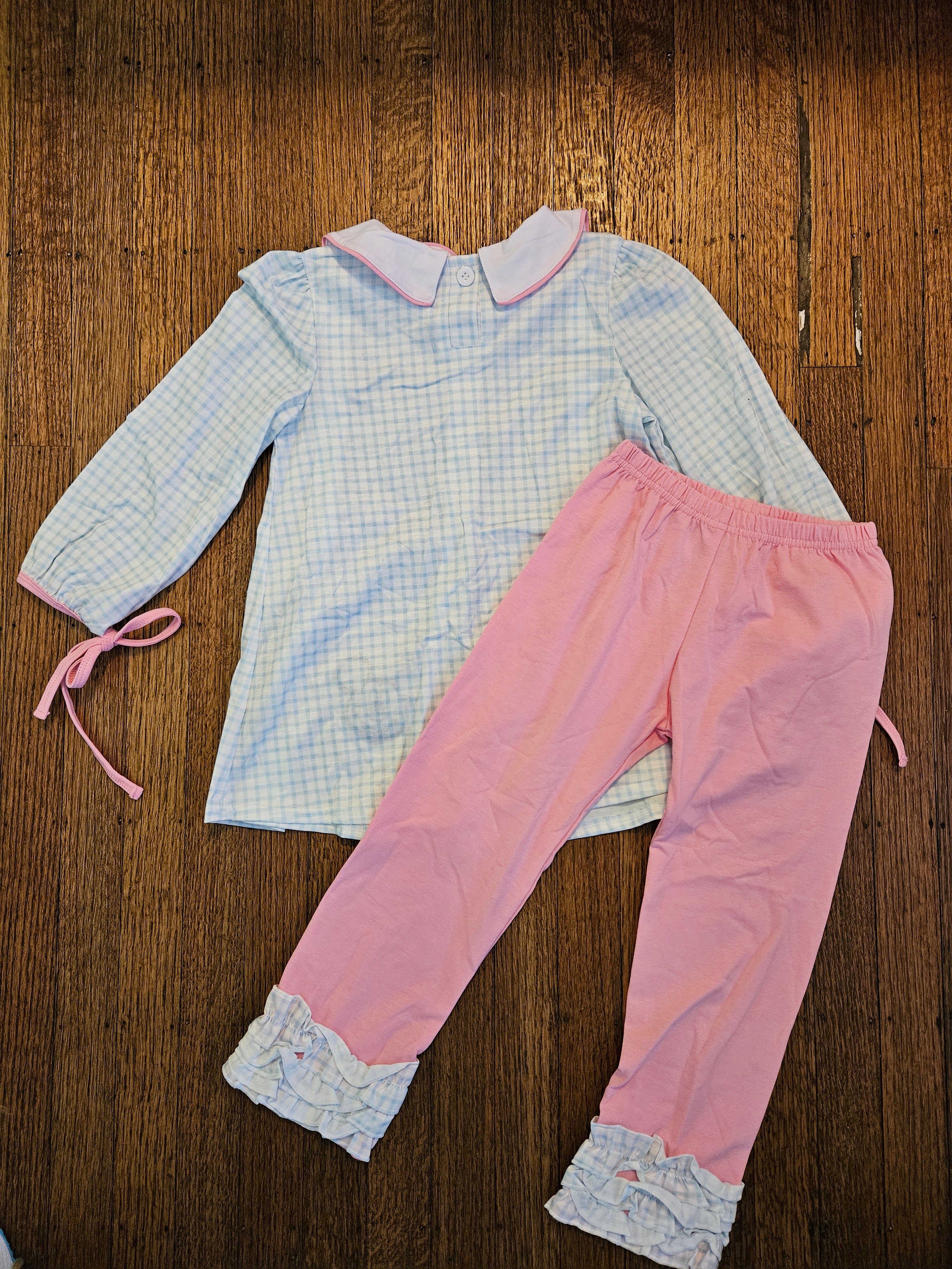 Aspen Rain Disney Character Pink And Blue Matching Set With Ruffle Pant Sz 5