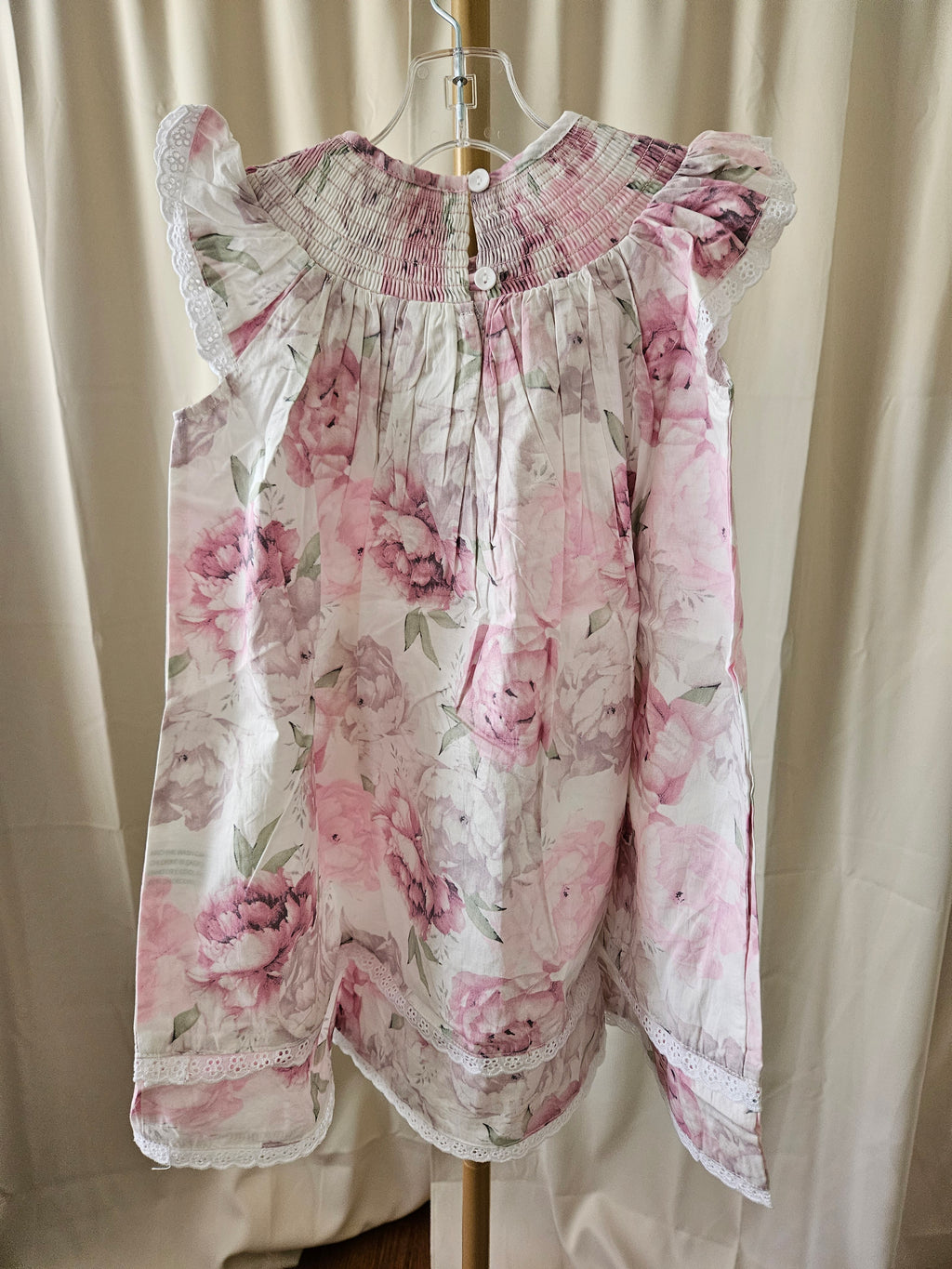 Lil Cactus Blush Pink Rose Smocked Dress | Size 3T