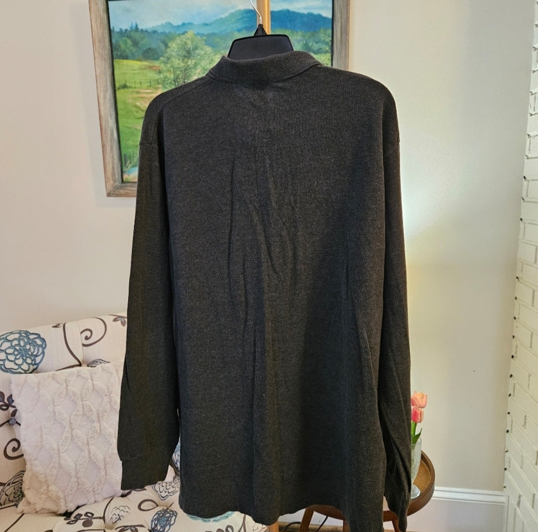 Ralph Lauren Men's Heathered Charcoal Polo Shirt Sz XL
