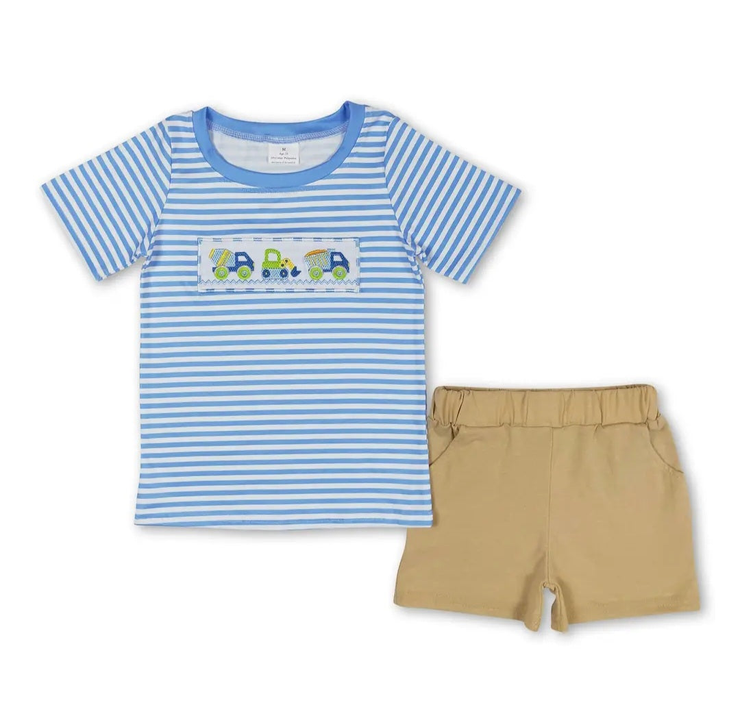 NWT Construction Print Toddler Short Set Size 3T