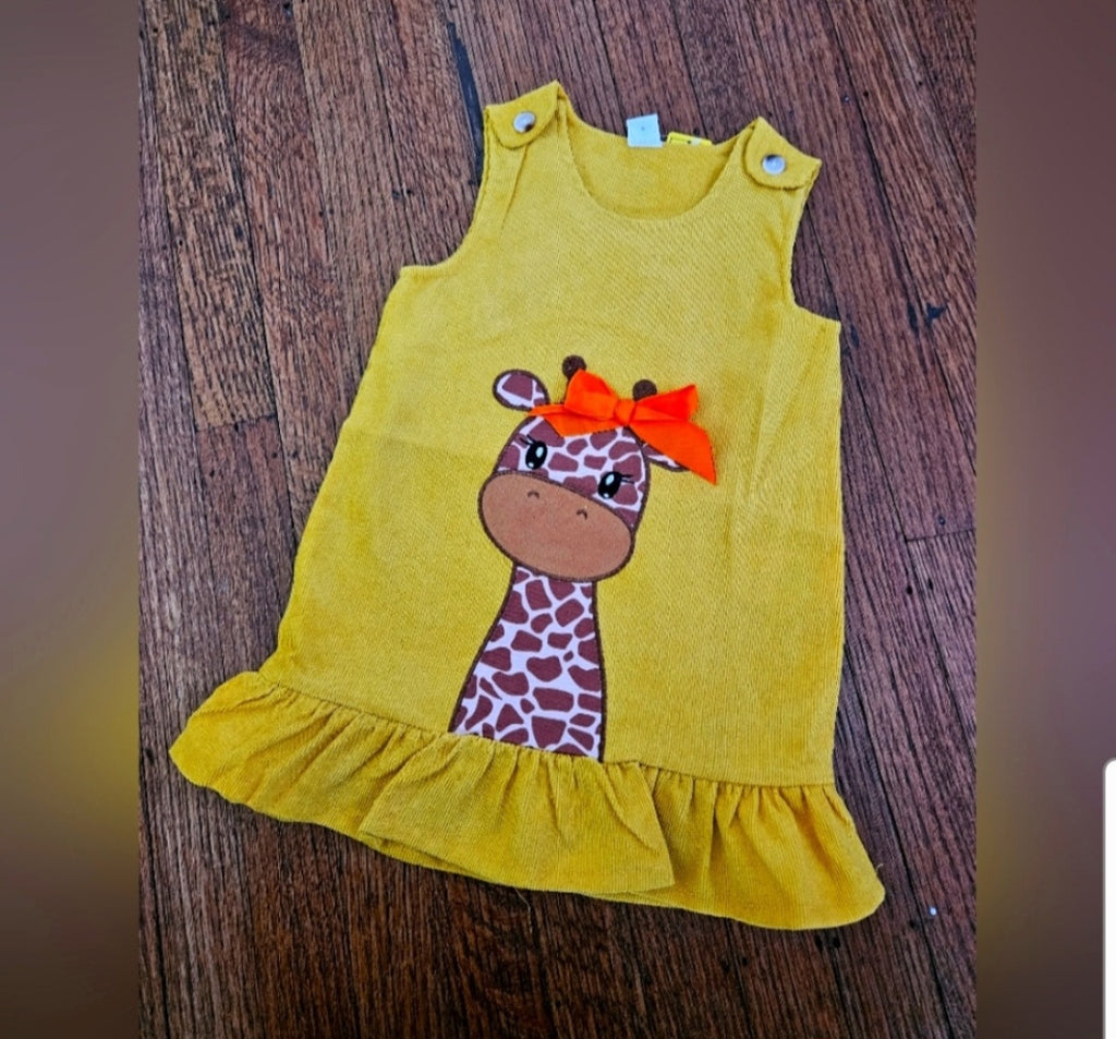 Corduroy Giraffe Applique Jumper Size 12-18 Months