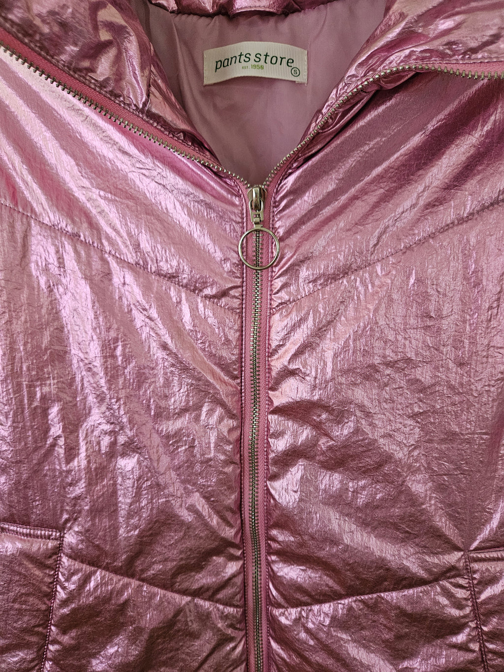 Pants Store Shimmering Pink Puffer Jacket Sz Sm