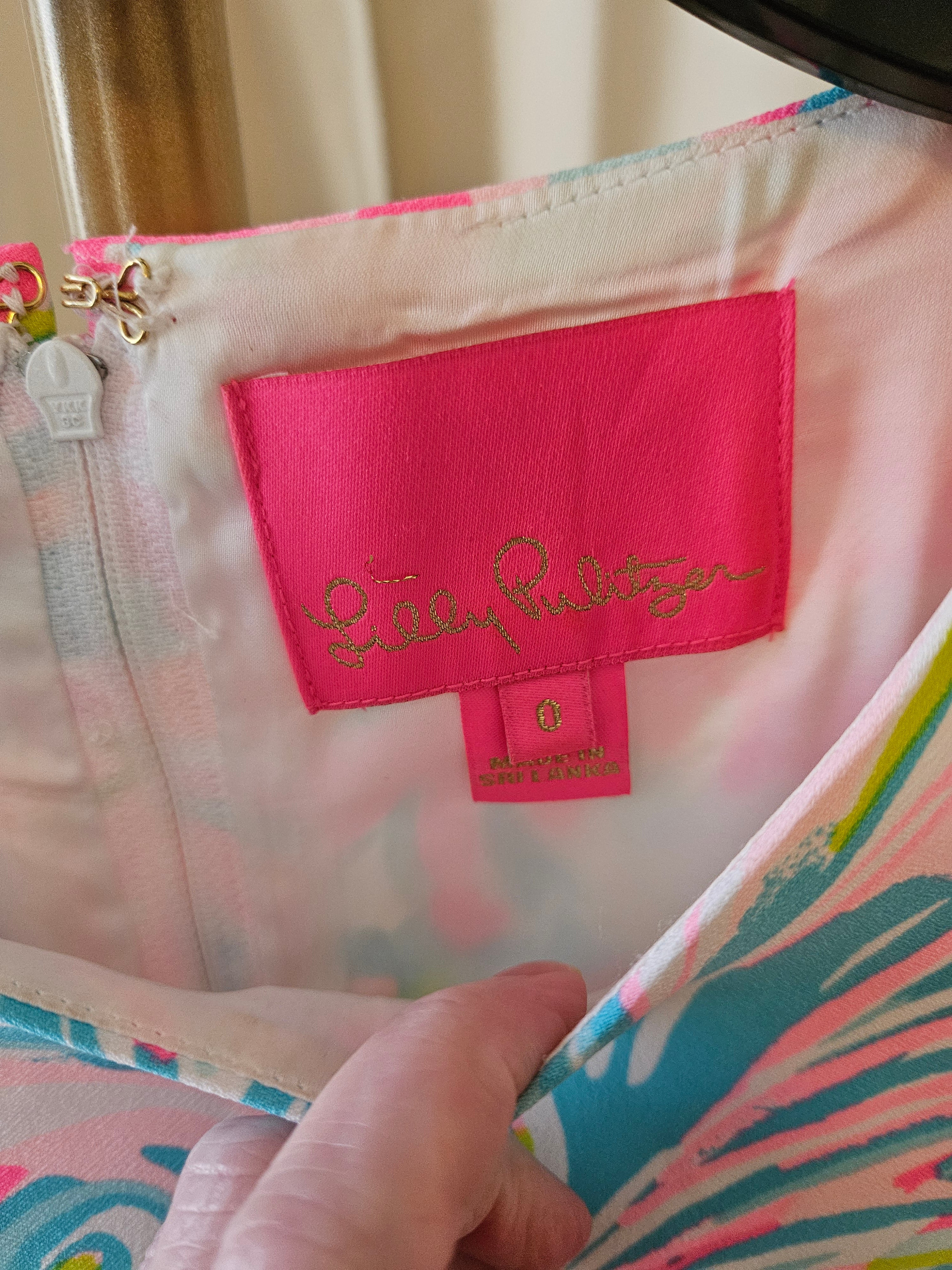 Lilly Pulitzer Pink And Turquoise Dress Sz 0
