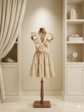 Twenty Ten Cream Flutter Sleeve Open Back Dress 🌸