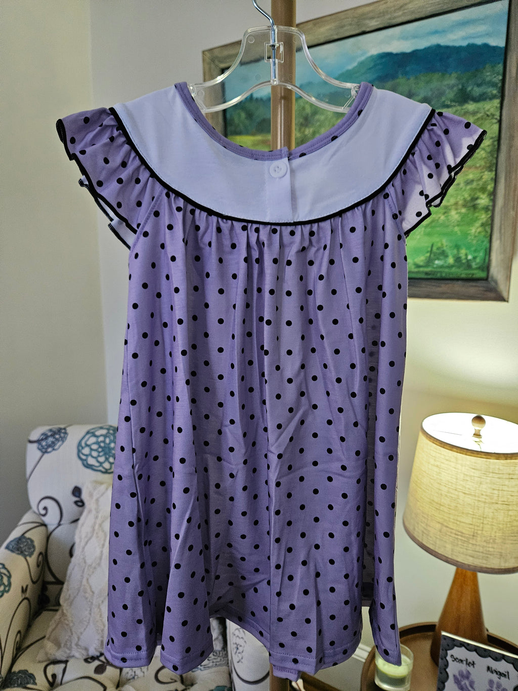 Abby & Evie Purple Polka Dot Hocus Pocus Dress Sz 2