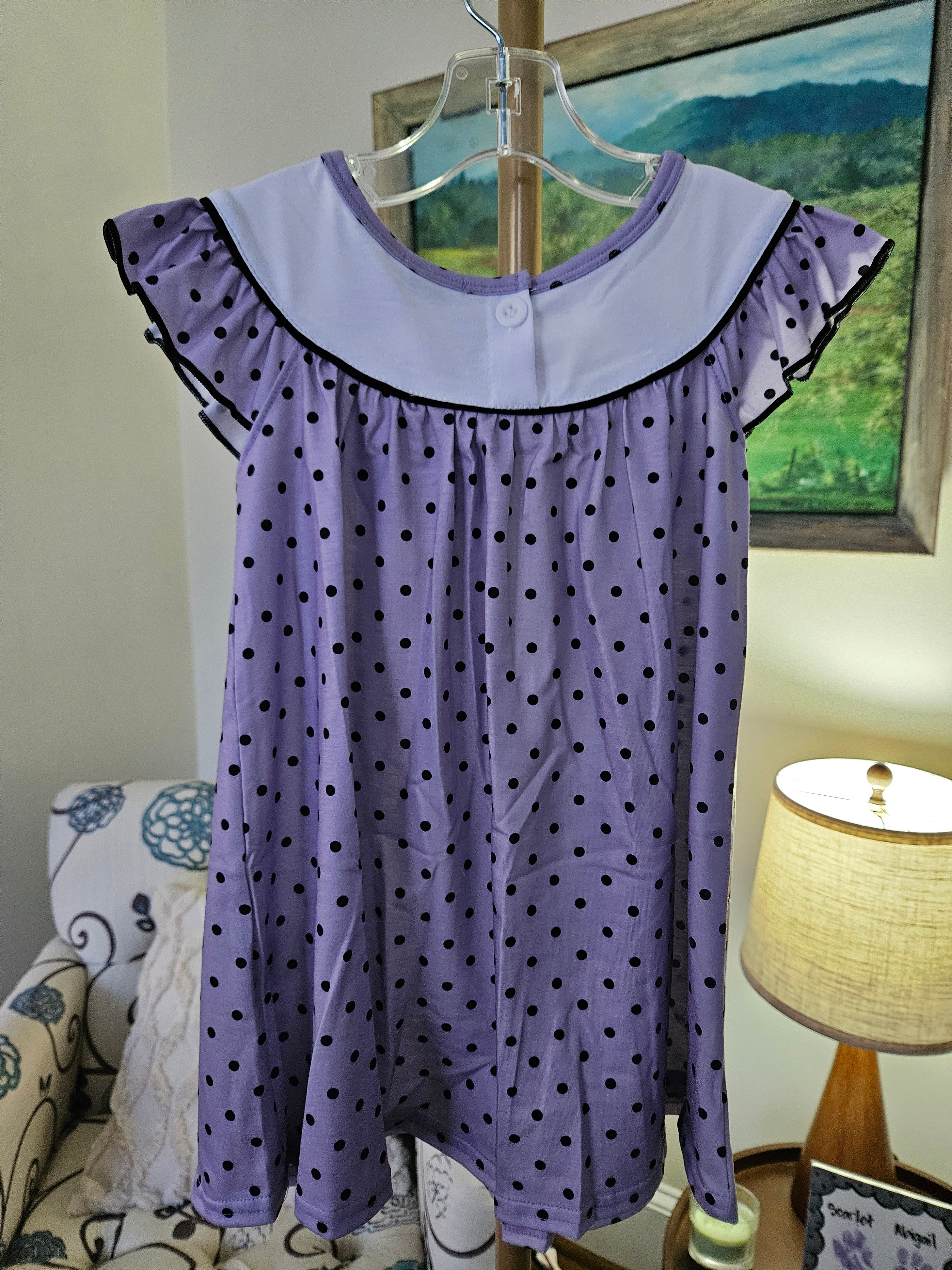 Abby & Evie Purple Polka Dot Hocus Pocus Dress Sz 2