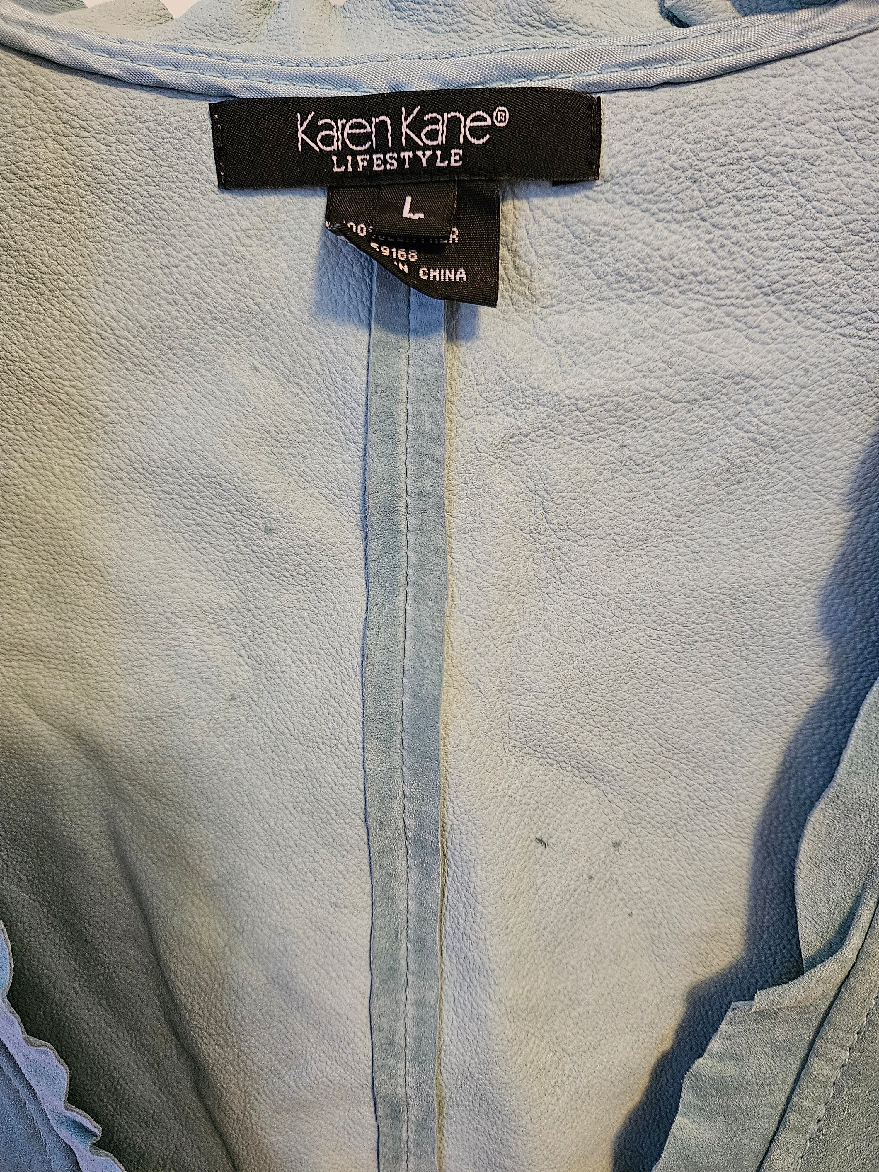 Karen Kane Turquoise Suede Tie Front Jacket Sz Lg