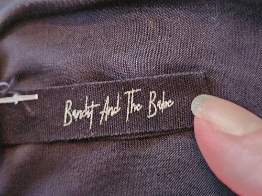 Bandit And The Babe Elegant Blk Deep V Shear Cropped Blouse Sz Sm