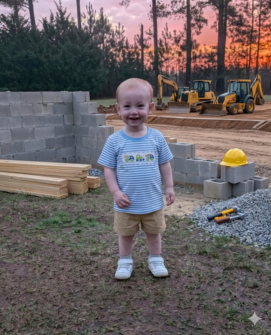 NWT Construction Print Toddler Short Set Size 3T