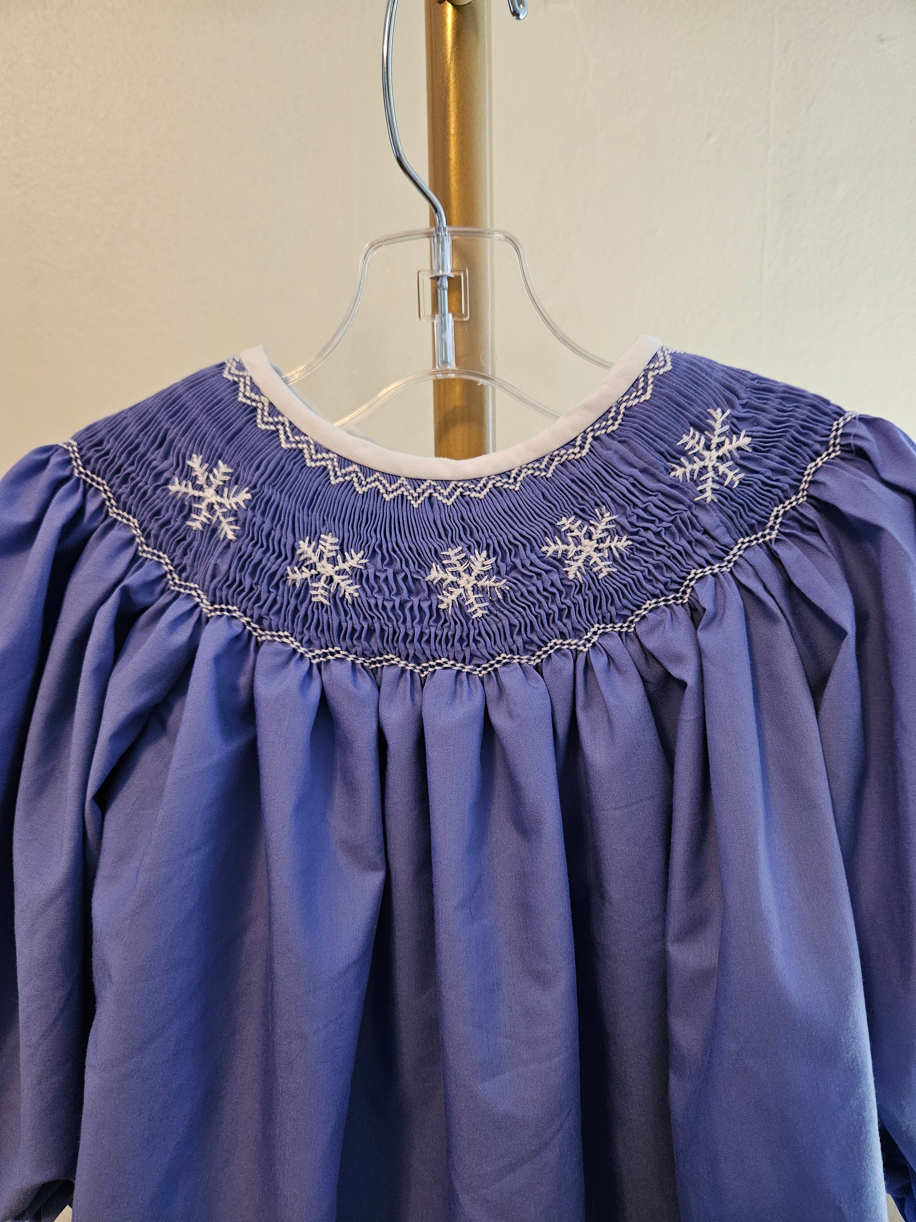 JW Jules Purple Snowflake Smocked Dress Sz 2T