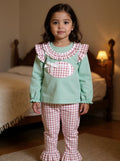 Marie Nicole First Down Embroidered Gingham 2pc Set Sz 12-18M
