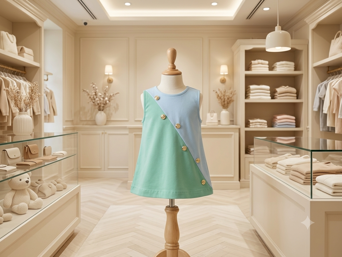 The Beaufort Bonnet Company Blake Button Dress Velveteen Barrington Blue Kiawah Kelly Green