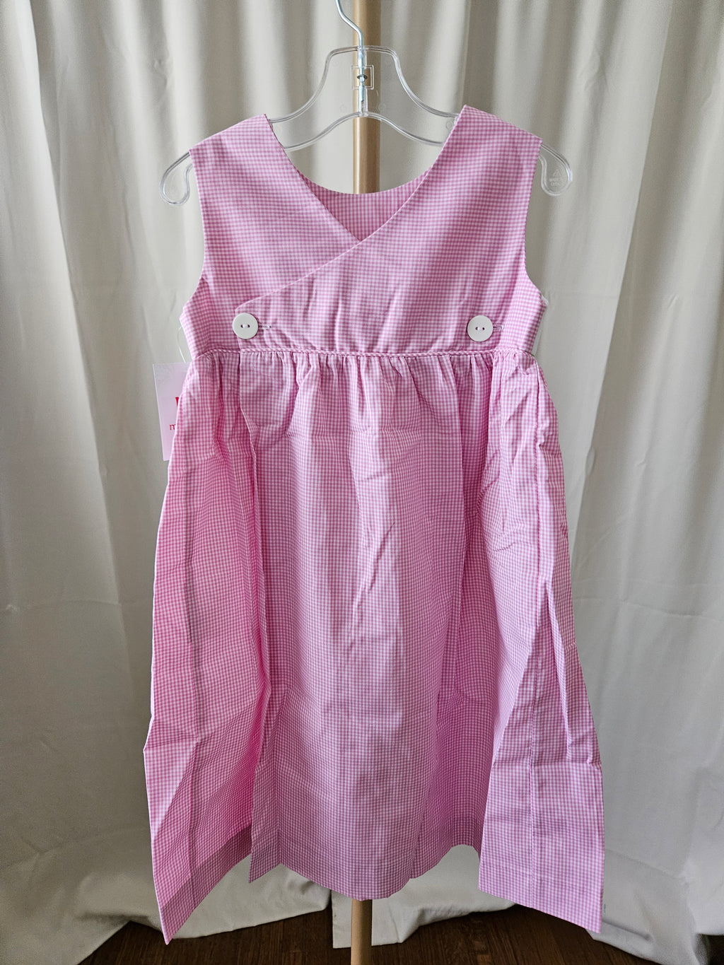 Mom & Me Pink & White Gingham Mary Poppins Smocked Dress — 2T