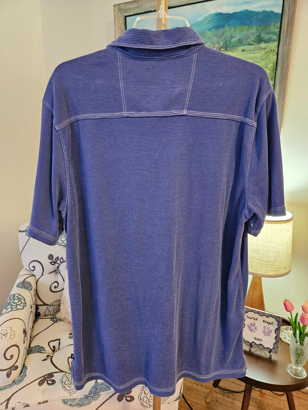 Tommy Bahama Indigo Polo Shirt Sz Lg