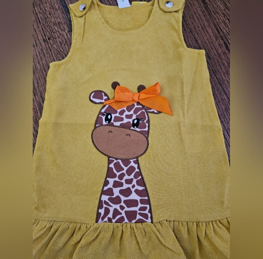 Corduroy Giraffe Applique Jumper Size 12-18 Months
