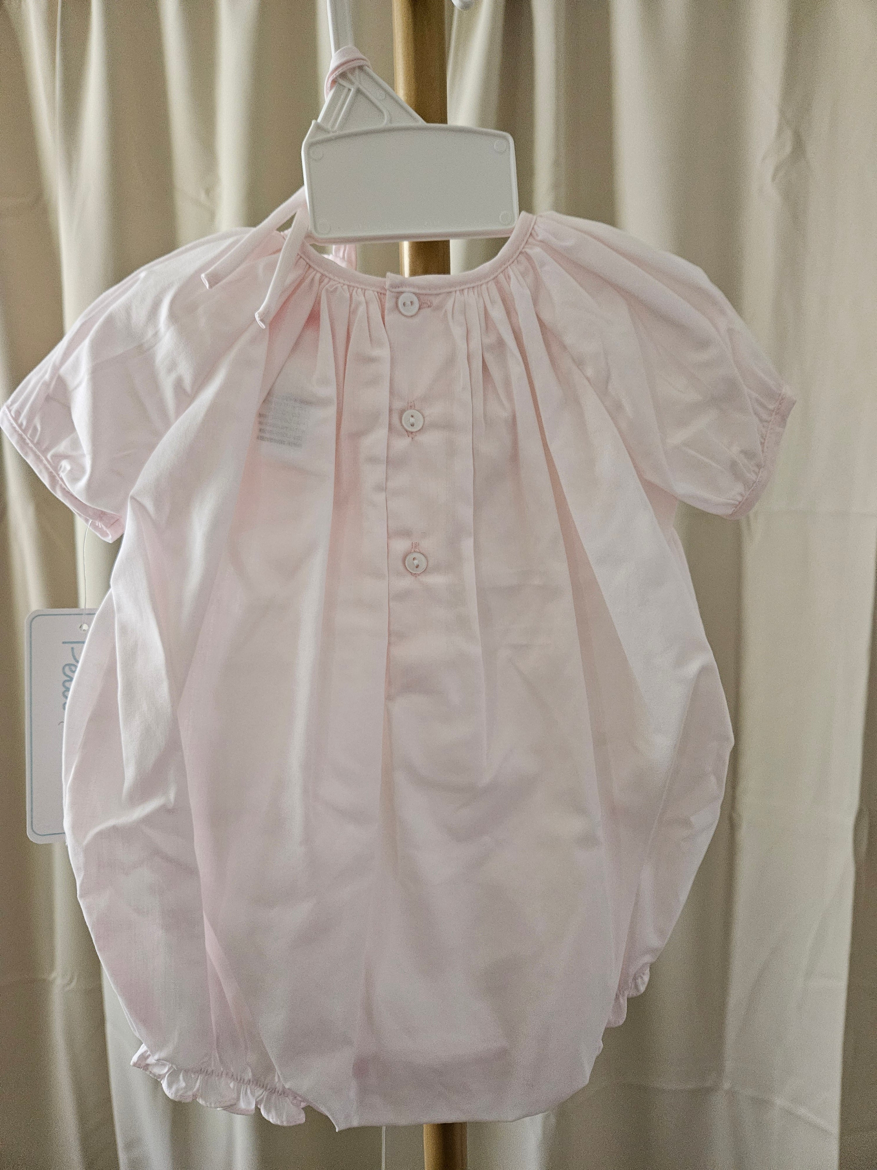 Petit Ami Pink Heirloom Novelty Smocked Bubble NB – New