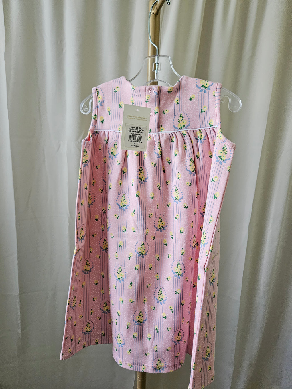 The Beaufort Bonnet Company Size 6 Pink & Blue Sleeveless Sweetheart Neckline Dress
