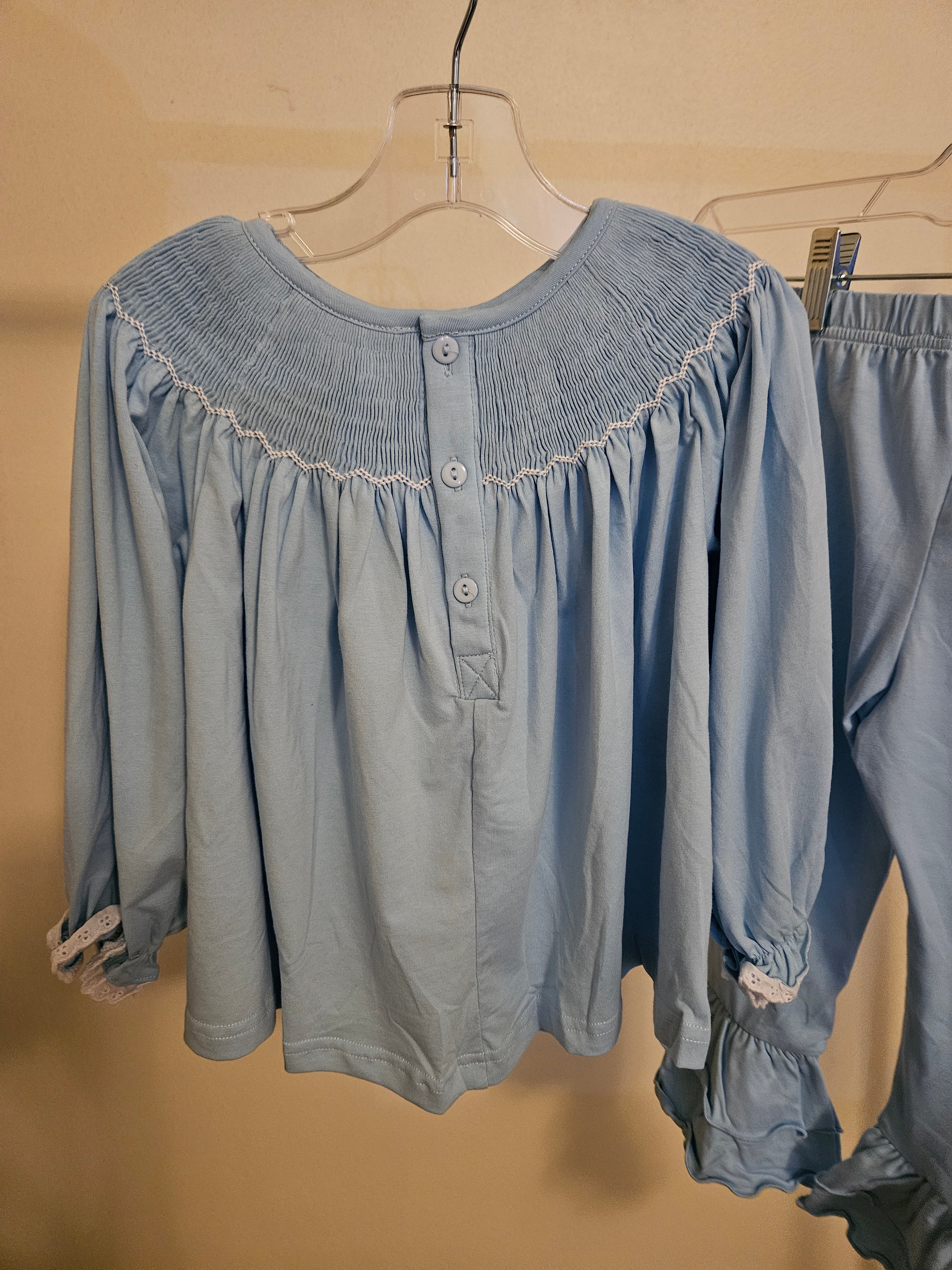 Smocked Honey 2pc Hand Smocked Nativity Ruffle Pants Set Sz 3