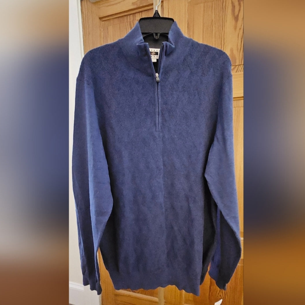 NWT Joseph Abboud Knit Quarter Zip Heritage Pull Over Size XL