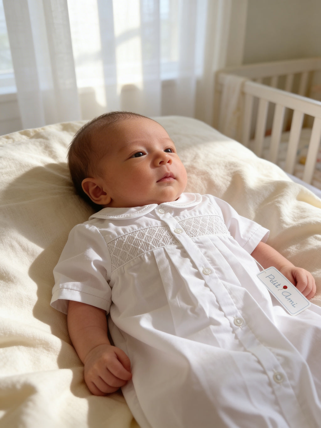 Petit Ami Heirloom Smocked Christening Gown Set