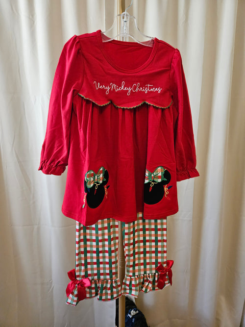 Abby & Evie 4T A Very Mickey Christmas Outfit Set