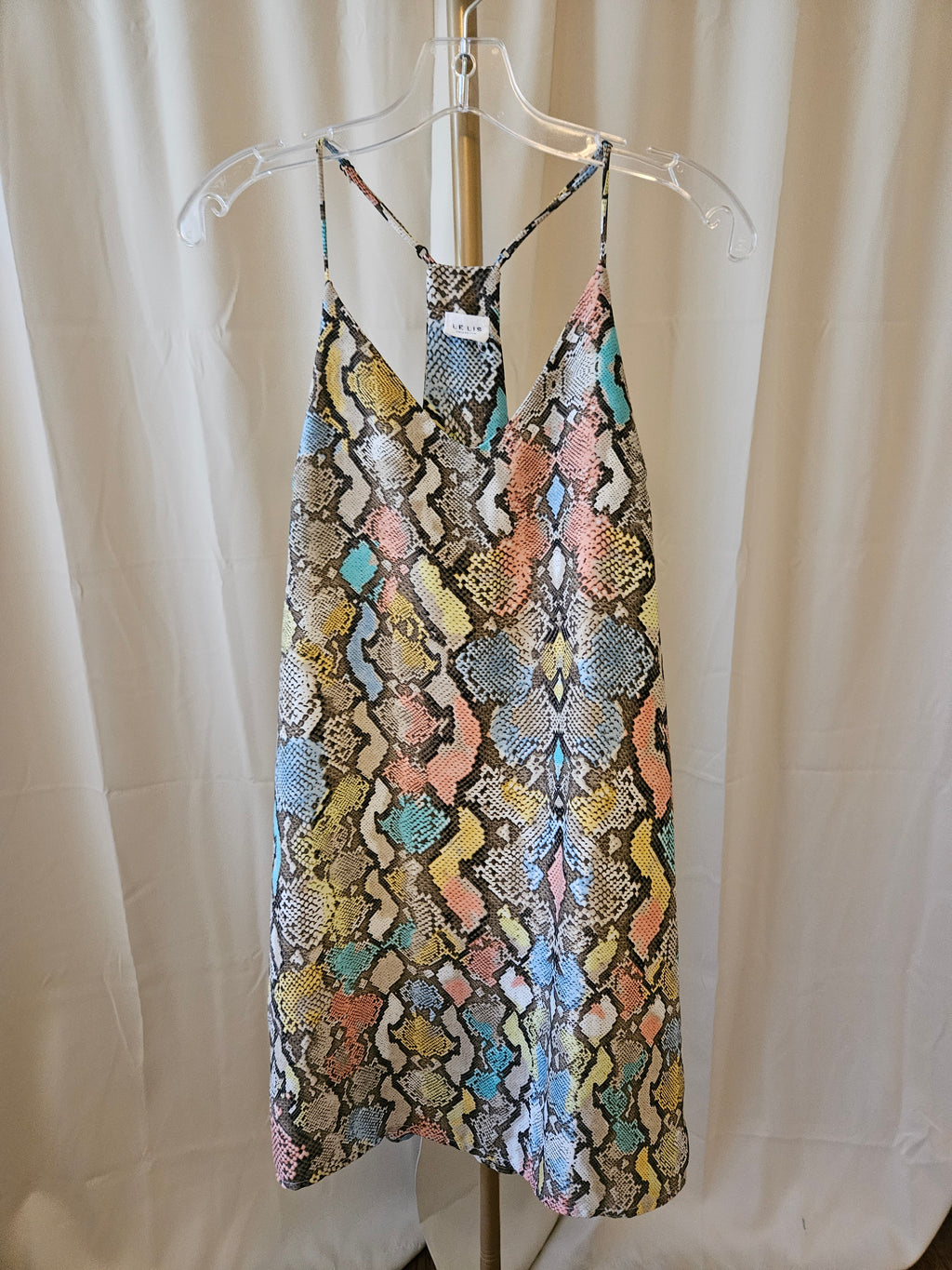 Le Lis Small Colorful Snakeskin Racerback Adjustable Strap Dress