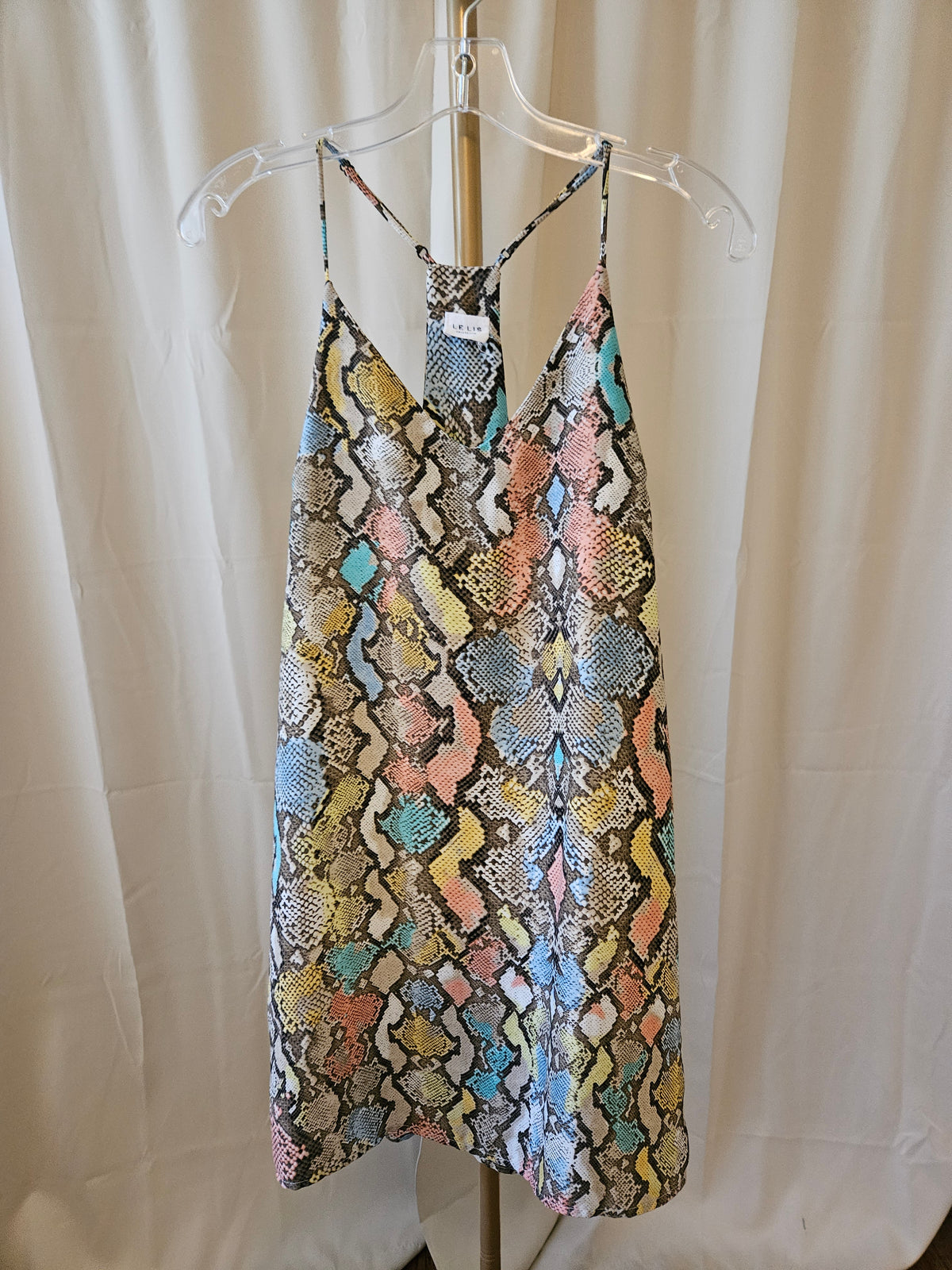 Le Lis Small Colorful Snakeskin Racerback Adjustable Strap Dress