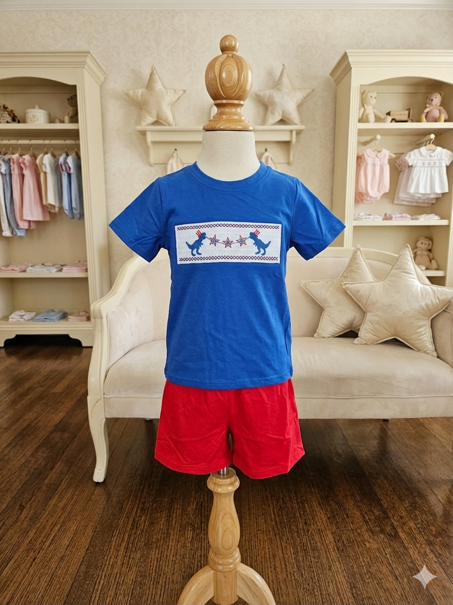 New Rylee Faith Designs Patriotic Dino Outfit 🇺🇸