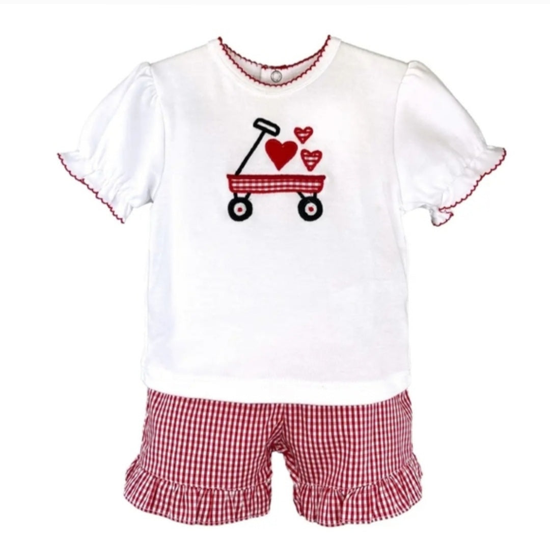 Petit Ami Heart Shirt & Short Set